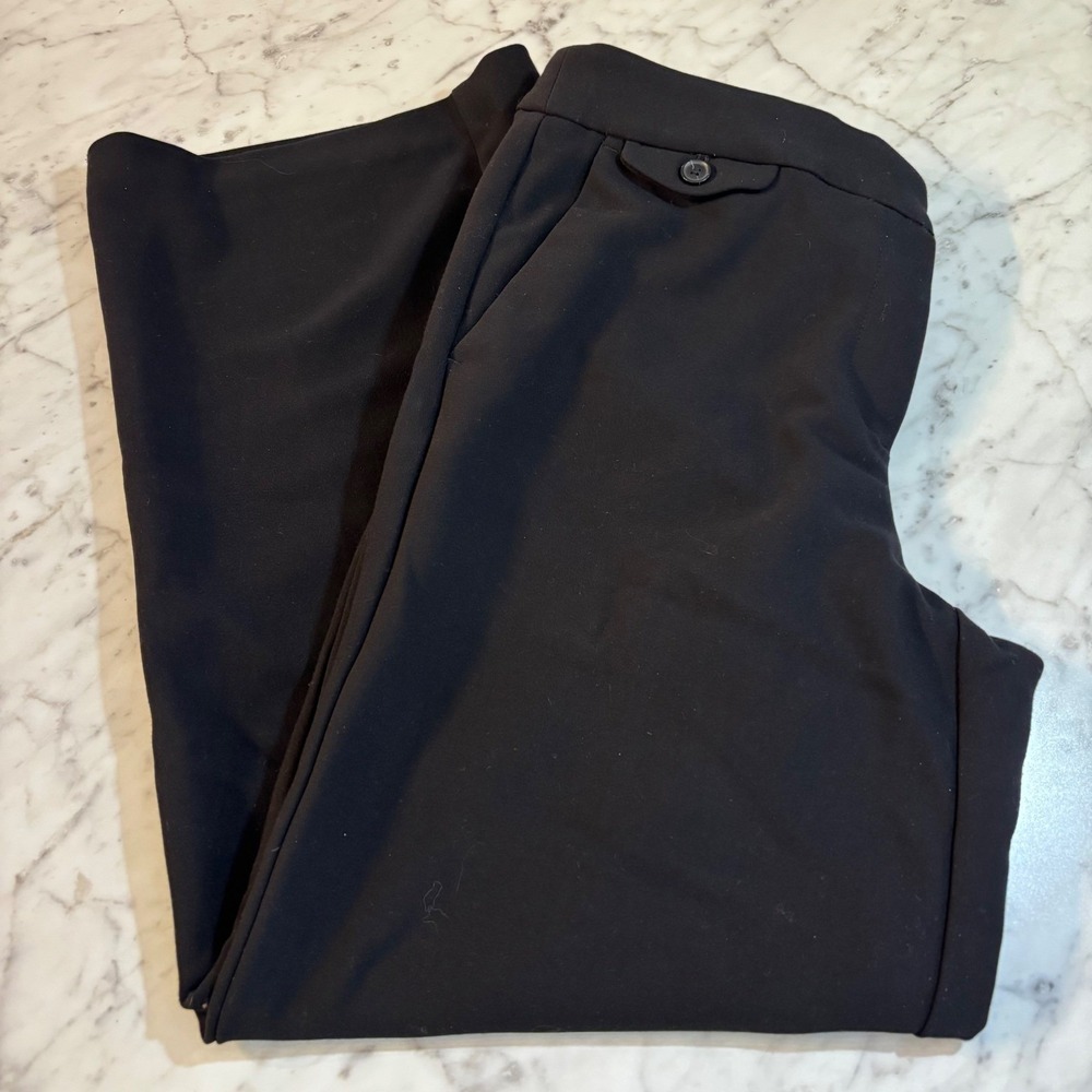 LOFT Black Wide Leg Dress Pants Women's Size 10P Work Career‎ Office Flat Front